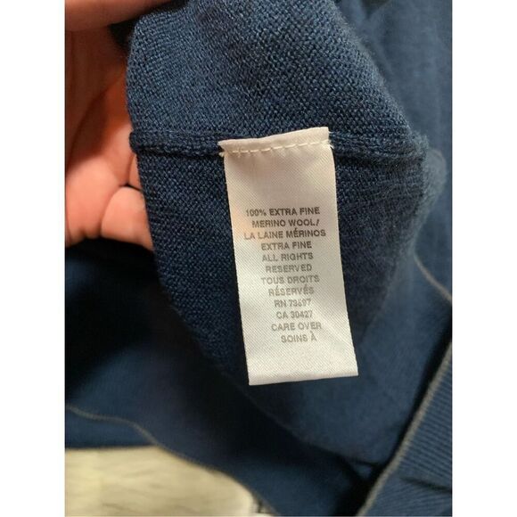 Raffi The Palmer 1/4 Zip Twilight Pullover Sweater Merino Wool XXL - Picture 7 of 9